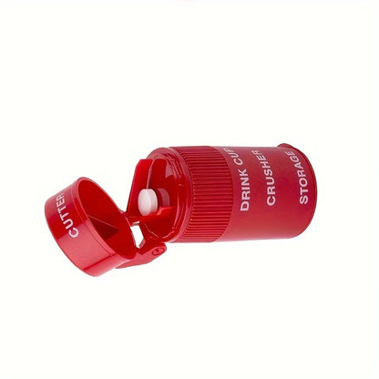 2-in-1 Pill Crusher – Creative Cutter & Grinder for Pills, Vitamins, Tablets, with Stainless Steel Blade and Removable Drinking Cup