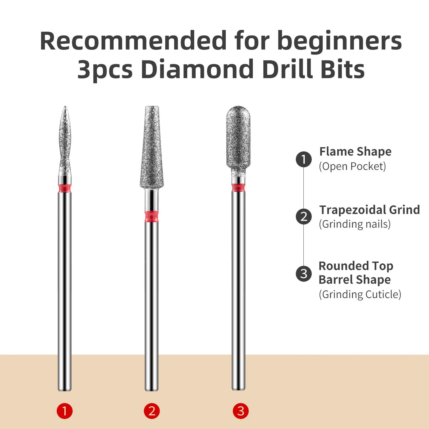 8PCS Diamond Nail Drill Bit Set – Electric Manicure Milling Cutters for Cuticle Cleaning & Nail Art Drill Accessories
