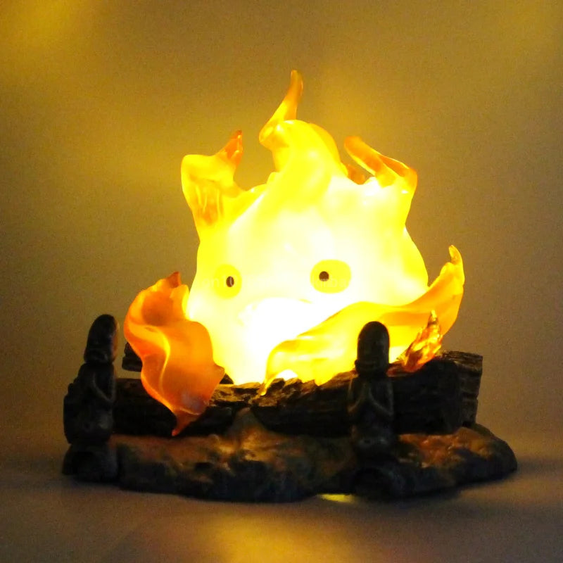 Calcifer 12cm PVC Figure – Kawaii Action Figurine with Light, Desktop Decoration & Kids Birthday Gift