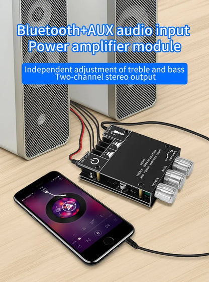 ZK-502MT Bluetooth 5.0 Stereo Subwoofer Amplifier Board | 2x50W High Power 2.0 Channel Bass AMP