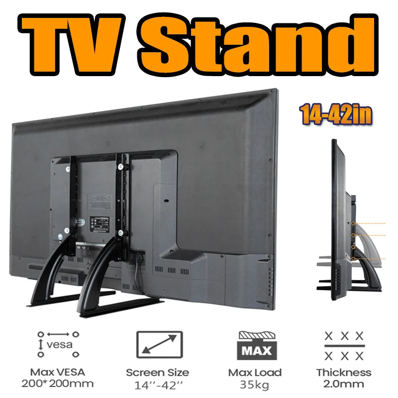 BEISHI Universal Table Top TV Stand for 14-42 Inch LCD/LED/OLED TVs - Pedestal Feet for Flat & Curved Screens