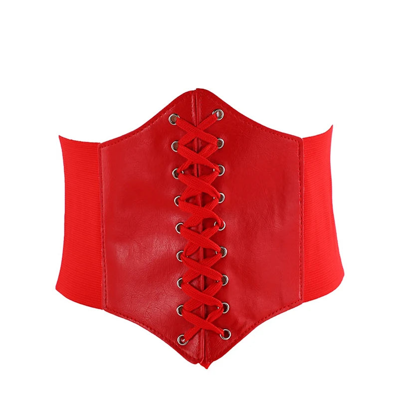 Women’s Leather Corset Waist Belt Shapewear – High Waist Slimming Cummerbund Strap Bustier Body Shaping Fashion Accessories