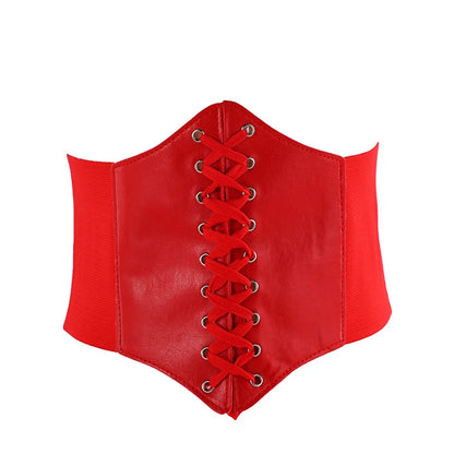 Women’s Leather Corset Waist Belt Shapewear – High Waist Slimming Cummerbund Strap Bustier Body Shaping Fashion Accessories