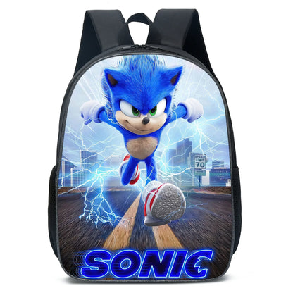 Cartoon Sonic School Backpack – Anime Kids' Primary & Secondary Mochila Bag