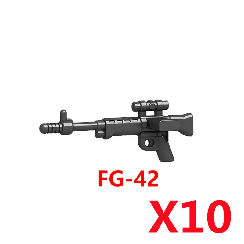 Military Soldier Building Block Figures - MOC Army Weapons Set with Rifles, Rocket Launcher & Mini Gun Toy Gift