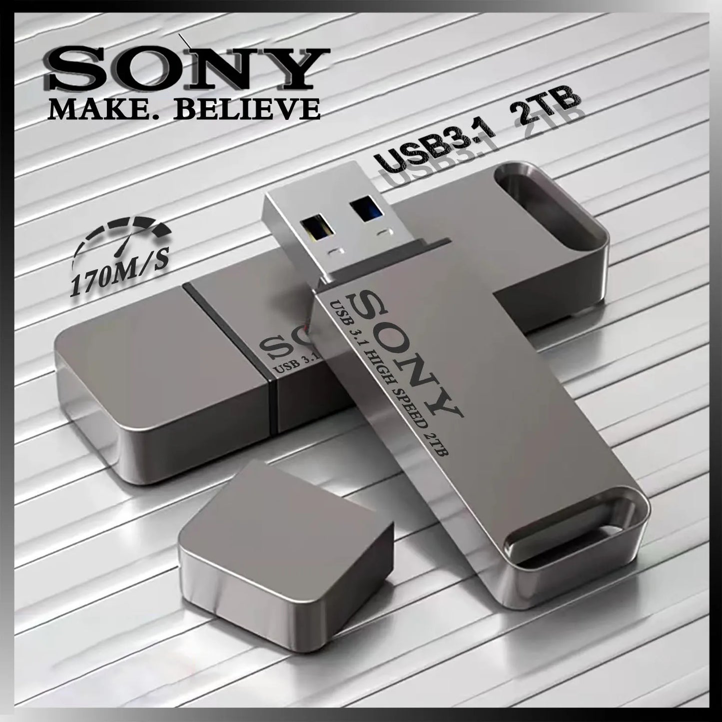SONY High-Speed PenDrive – 2TB, 1TB, 512GB, 256GB USB Flash Drive for Xiaomi Phones, Portable Metal USB Stick