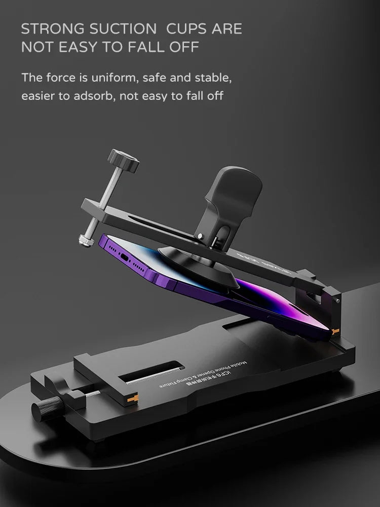 iFixes iCF6 Mobile Phone Screen Opening Fixture — Portable Adjustable LCD Clamp with Strong Suction Cup
