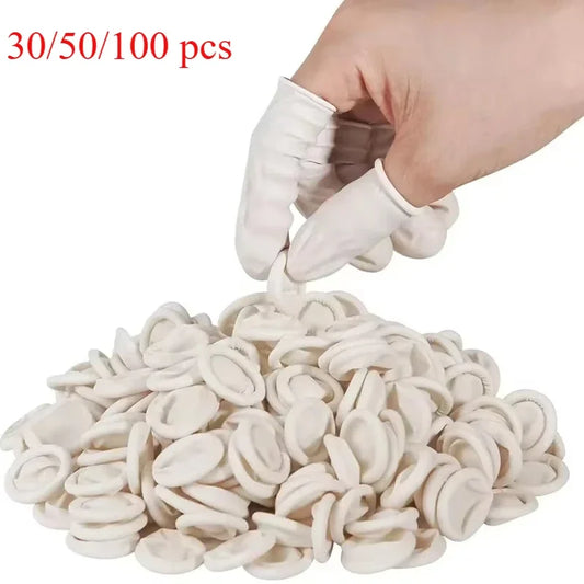 Latex Finger Cots 30/50/100PCS – Anti-Static Non-Slip Fingertip Protectors for Watch Repair, Electronics & Precision Work