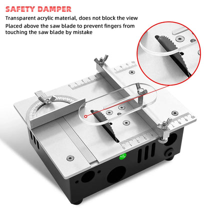 96W Mini Bench Saw — Adjustable Multifunctional Table Saw for DIY Woodworking