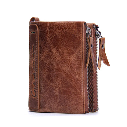 CONTACT'S Genuine Leather Short Wallet for Women — Luxury Designer Card & Coin Holder, Mini Money Clip Wallet with Free Shipping