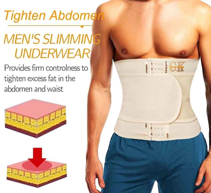 Men’s Waist Trainer Sports Belt — Weight Loss Waist Cincher Trimmer Girdle Corset Body Shaper Wrap