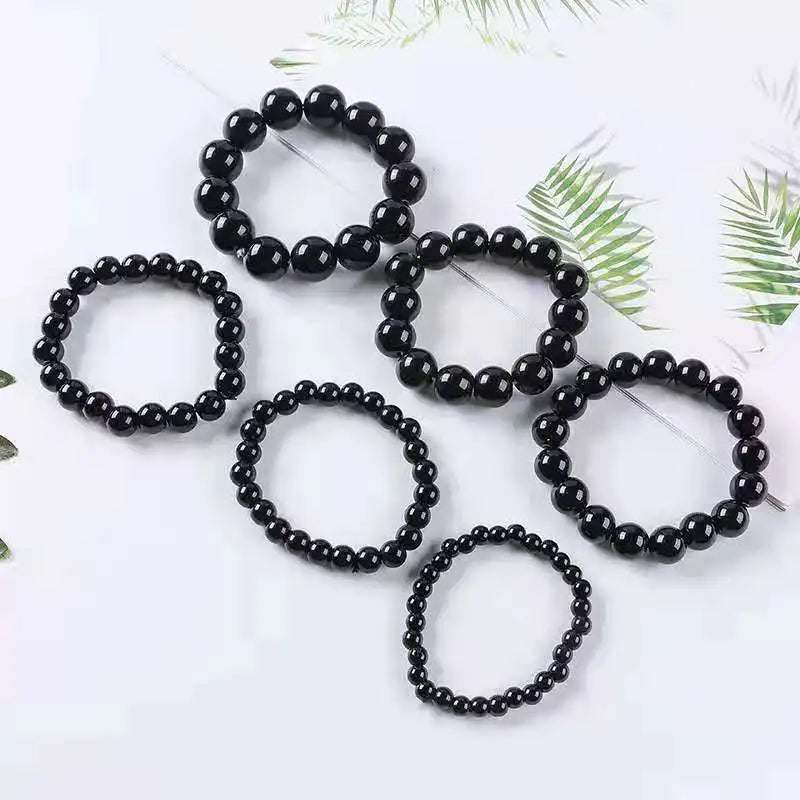 Black Obsidian Natural Stone Bracelet | Fat Relief, Blood Circulation & Anti-Anxiety Jewelry for Men & Women