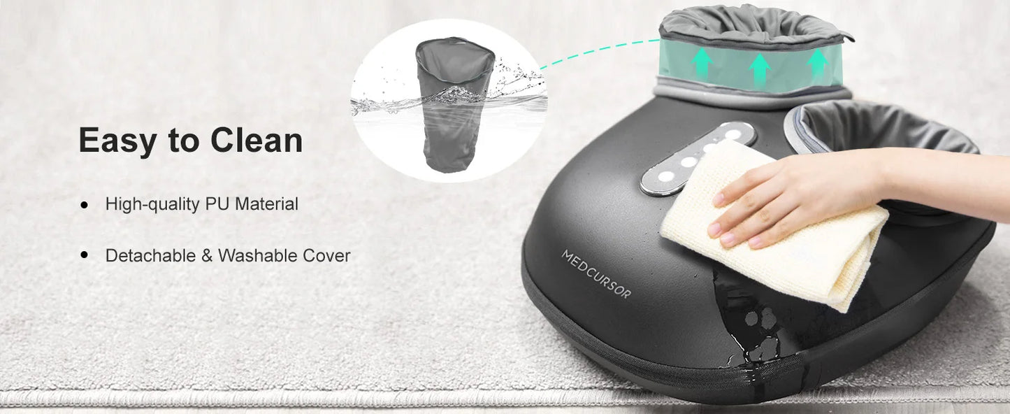 Medcursor Shiatsu Foot Massager with Heat — Electric Roller Massage Machine for Muscle Relaxation & Pain Relief, Fully Wrapped Foot Therapy