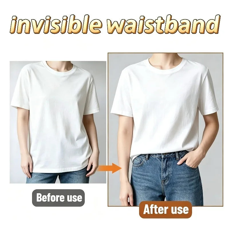 Lace Trim Waistband Clothing Shortener Set - 1 Strap & 3 Buttons for T-Shirts, Dresses & Shirts