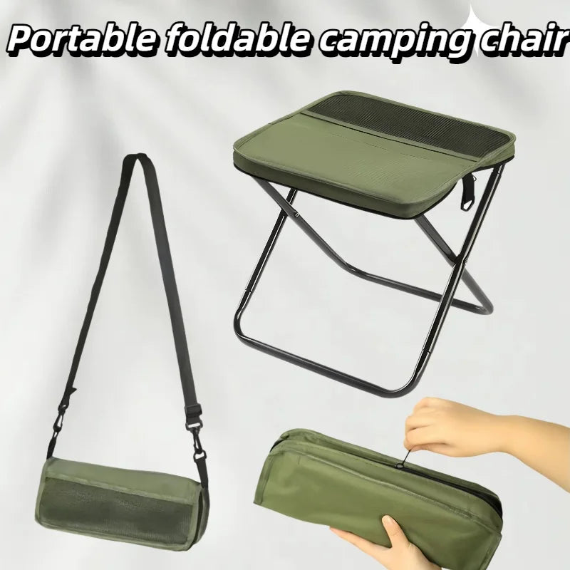 Portable Foldable Backpack Stool — Lightweight Compact Camping Chair for Hiking, Fishing, Picnic & Outdoor Travel