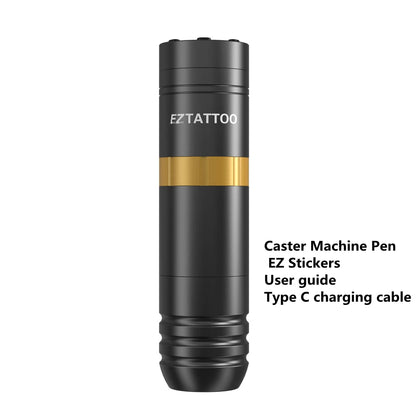 EZ Caster Wireless Rotary Tattoo Machine Pen – Battery Powered with 1500mAh Portable Power Pack and LED Display
