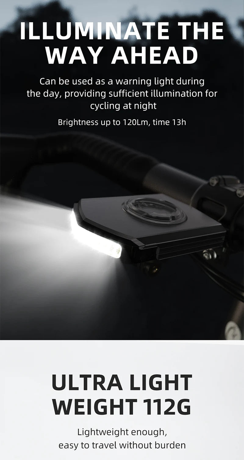 CYCLAMI Bicycle Headlight 5000mAh – Ultralight Rechargeable Front Bike Light for Garmin XOSS Bryton IGS