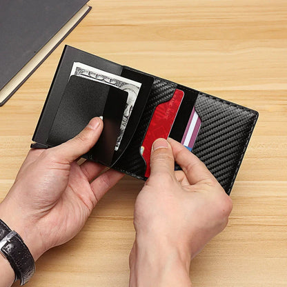 Top Quality Men's Wallet – Vintage Brown Leather Money Bag – RFID Card Holder – Mini Purse, Smart Wallet – Compact and Stylish Pocket Wallet