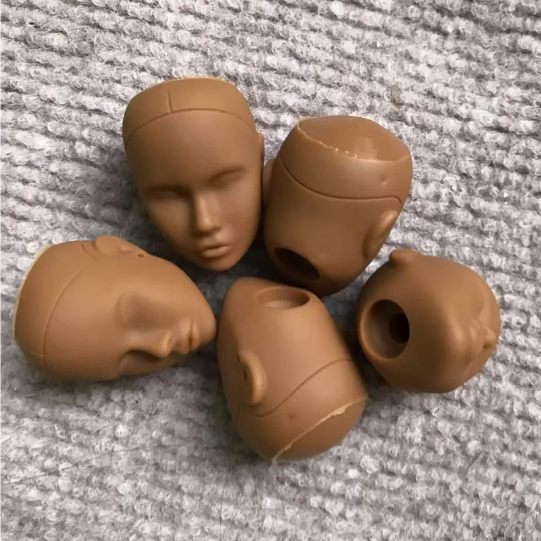 Poppy Blank Face Doll Heads — 1/6 DIY Crafting Parts in Super White, Coffee, Pink & Beige Skin for Doll Making