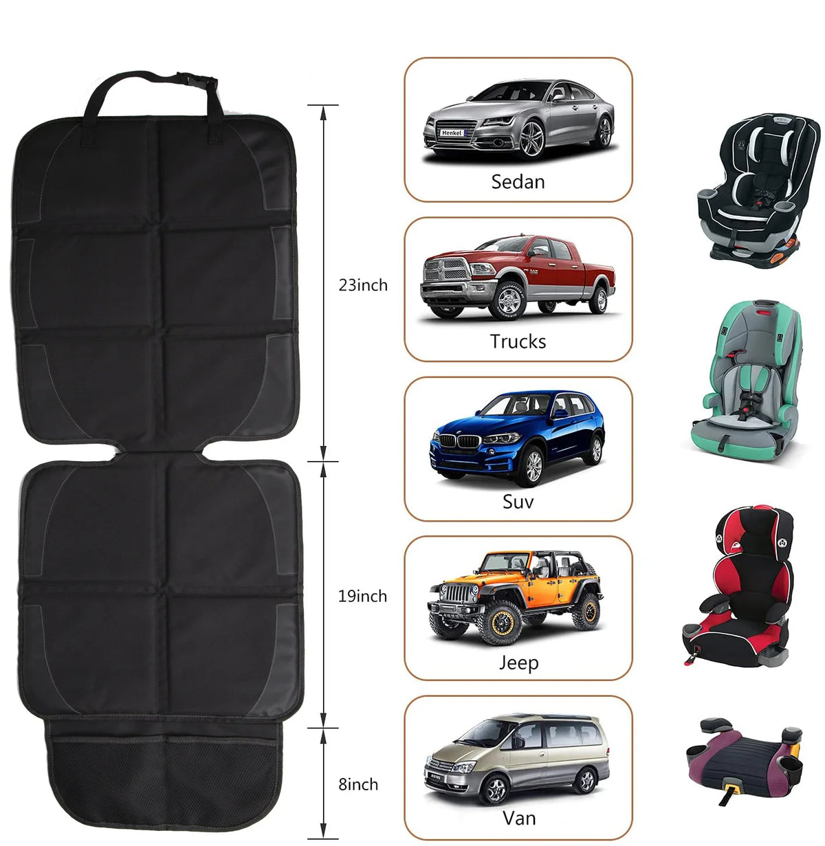 Tesla Model 3/Y Juniper 2026 Seat Protector - Oxford & PU Leather Baby and Child Car Seat Mat