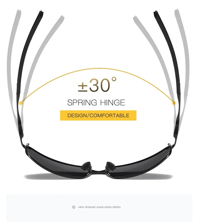 Aoron Polarized Sunglasses — Unisex Driving Mirror Sun Glasses with Metal Frame & UV400