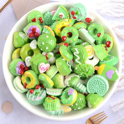 20PCS Kawaii Slime Candy Resin Charms – Cute Flatback Beads for DIY Crafts, Hair Clips, Phone Cases & Scrapbooking