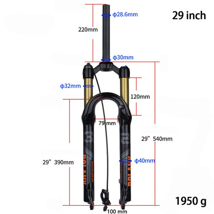 BOLANY Mountain Bike Fork – 29 Inch MTB Air Suspension, Shock Absorbing Fork for Downhill & MTB Bikes