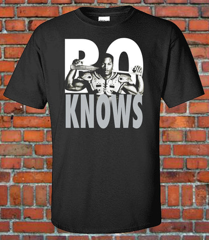 Bo Jackson “Bo Knows Raiders” Graphic T-Shirt – Men’s Casual Short Sleeve Printed Tee, Comfortable Streetwear Athletic Style Shirt