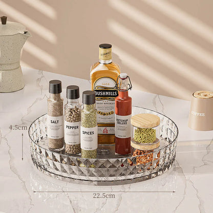Rotating Spice Rack Organizer - Space-Saving Kitchen & Cosmetics Storage for Apartments and Dorms