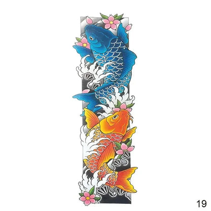 16 Designs Full Arm Temporary Tattoo Sleeves - Waterproof Body Art Stickers for Men & Women Fashion Style