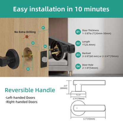 Viladepot Smart Fingerprint Door Lock – App Control, Passcode, & Touchscreen Keypad for Electronic Security