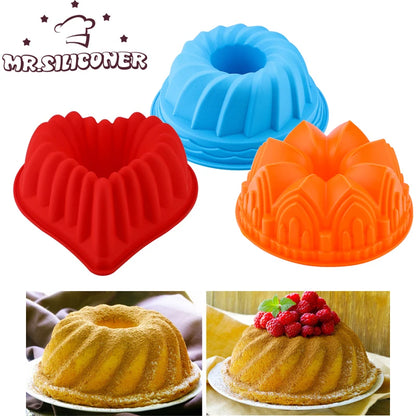 Random Color 3D Shape Silicone Pastry Cake Mold - DIY Baking Dessert Mousse - Cake Baking Tools - Art Cake Baking Tray