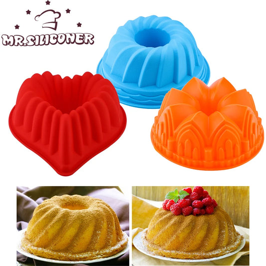 Random Color 3D Shape Silicone Pastry Cake Mold - DIY Baking Dessert Mousse - Cake Baking Tools - Art Cake Baking Tray