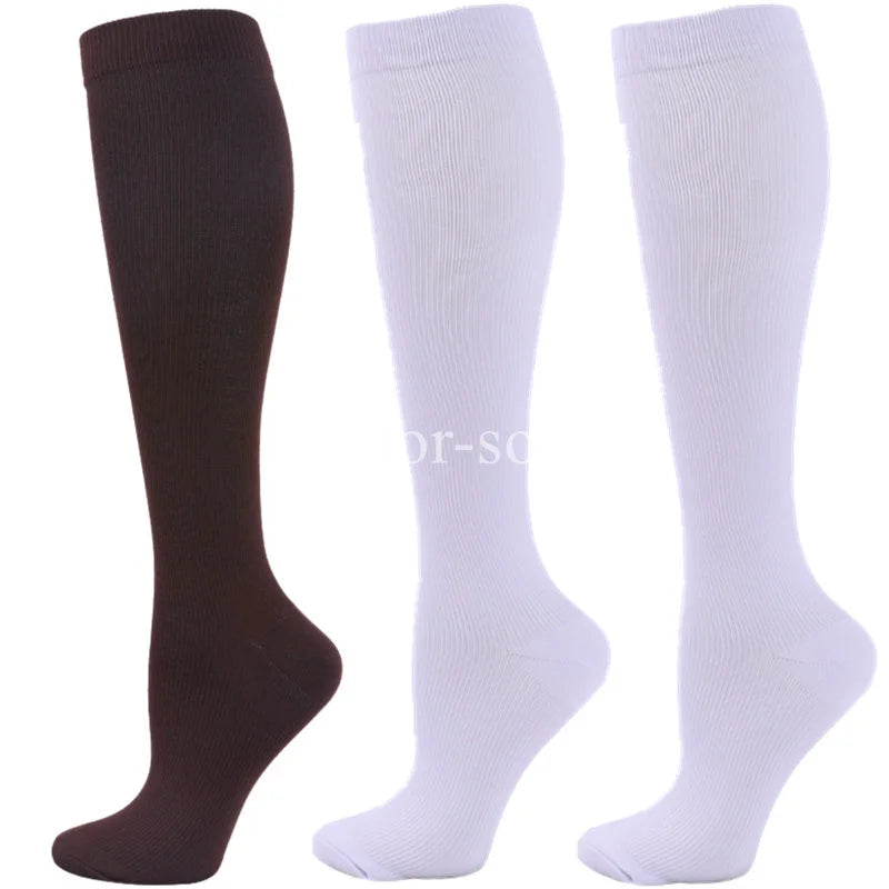 3 Pairs Knee High Compression Socks – Anti-Fatigue Support Stockings for Varicose Veins, Pain Relief & Sports Recovery (Men & Women)