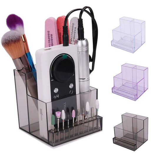 Clear Nail Drill Bit Holder - Transparent Display Box Organizer for Manicure Tools, Nail Art Accessories & Beauty Storage