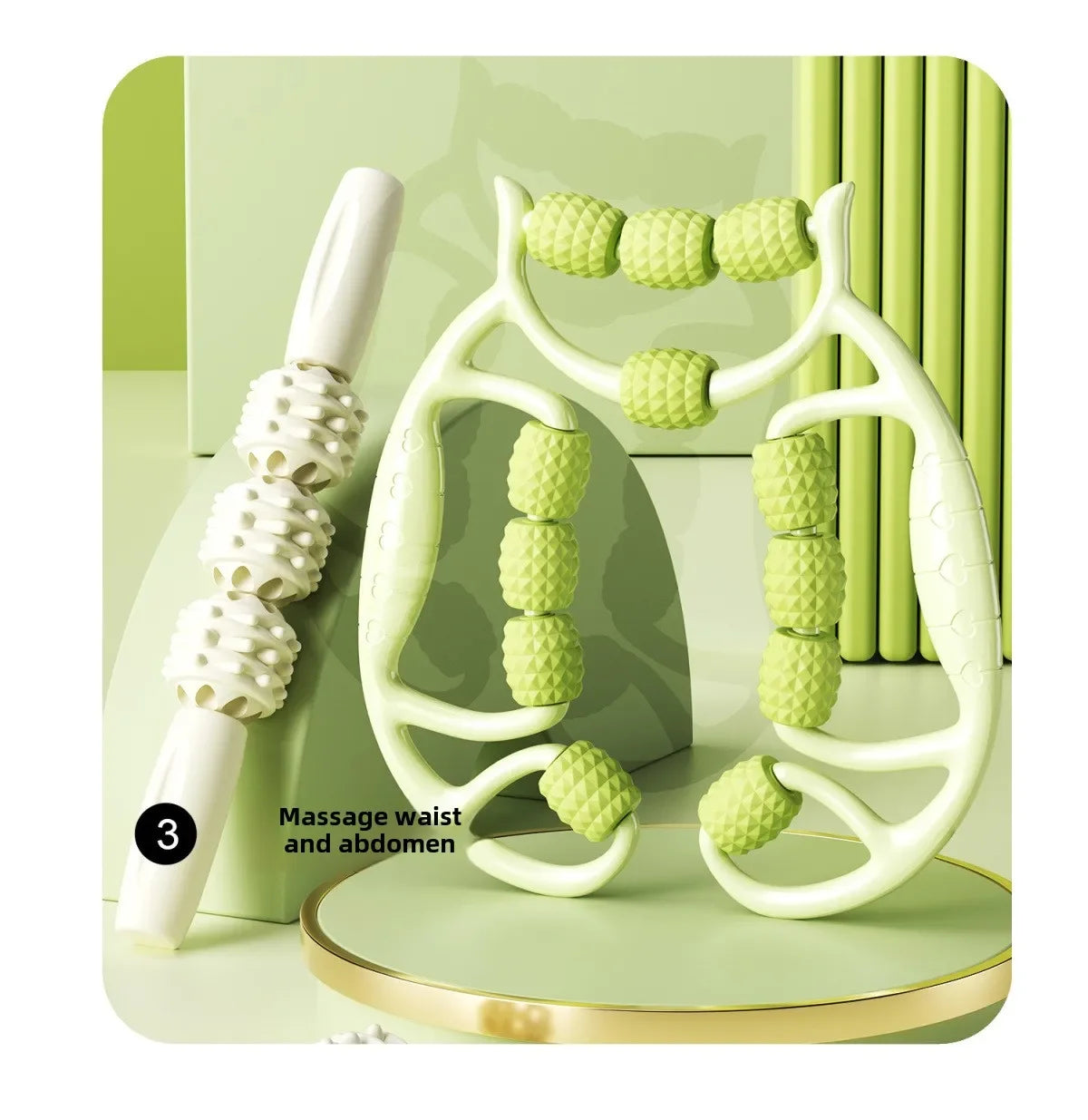 9/12/18-Round Circular Leg Massager – Muscle Stretching & Slimming Roller Clamp for Legs