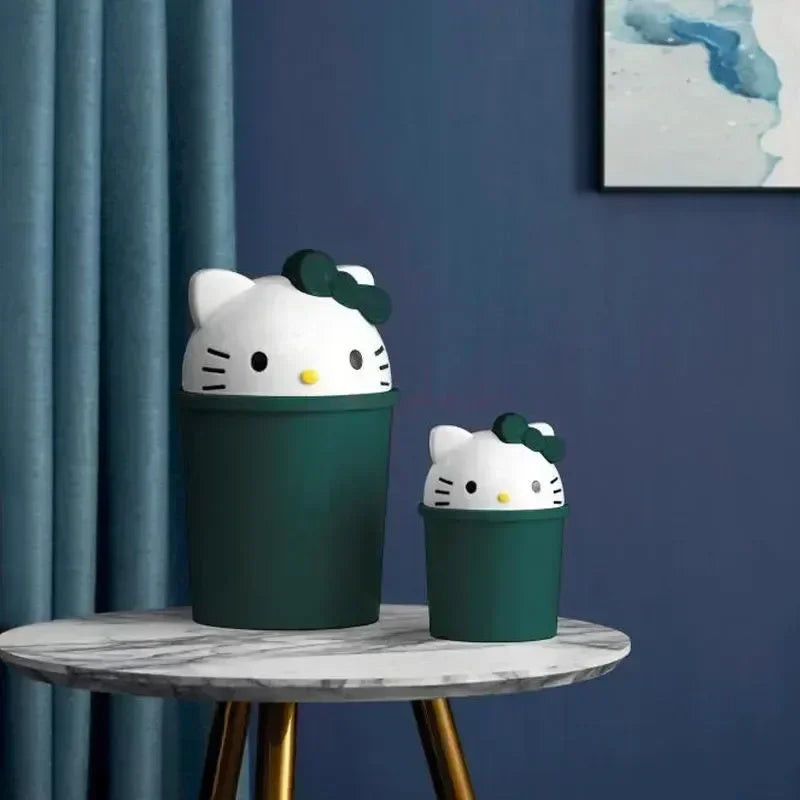 Sanrio Hello Kitty Kawaii Trash Can – Cute Dustbin for Bedroom & Living Room Garbage Disposal