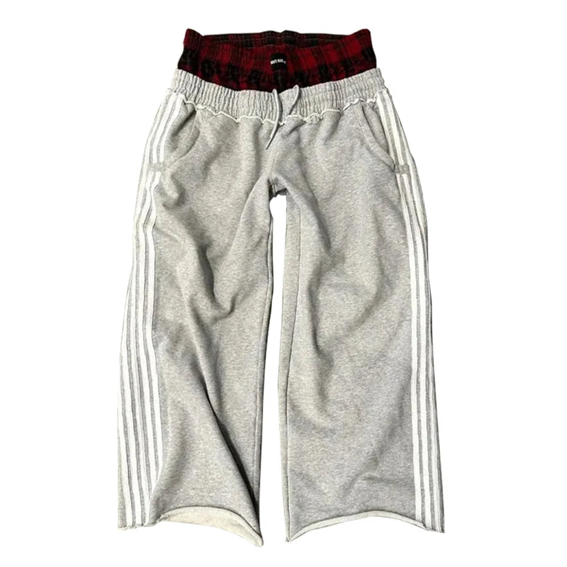 Y2K Retro Embroidered Sweatpants - Unisex Harajuku Goth Wide Leg Baggy Streetwear