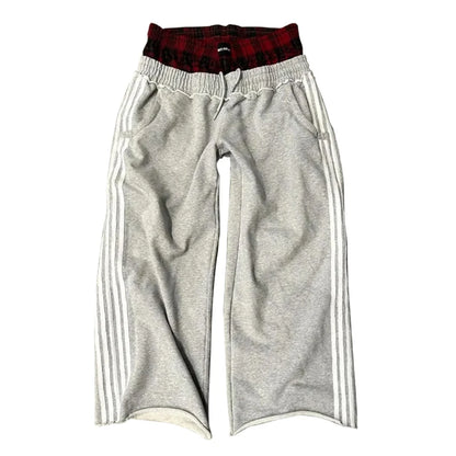 Y2K Retro Embroidered Sweatpants - Unisex Harajuku Goth Wide Leg Baggy Streetwear