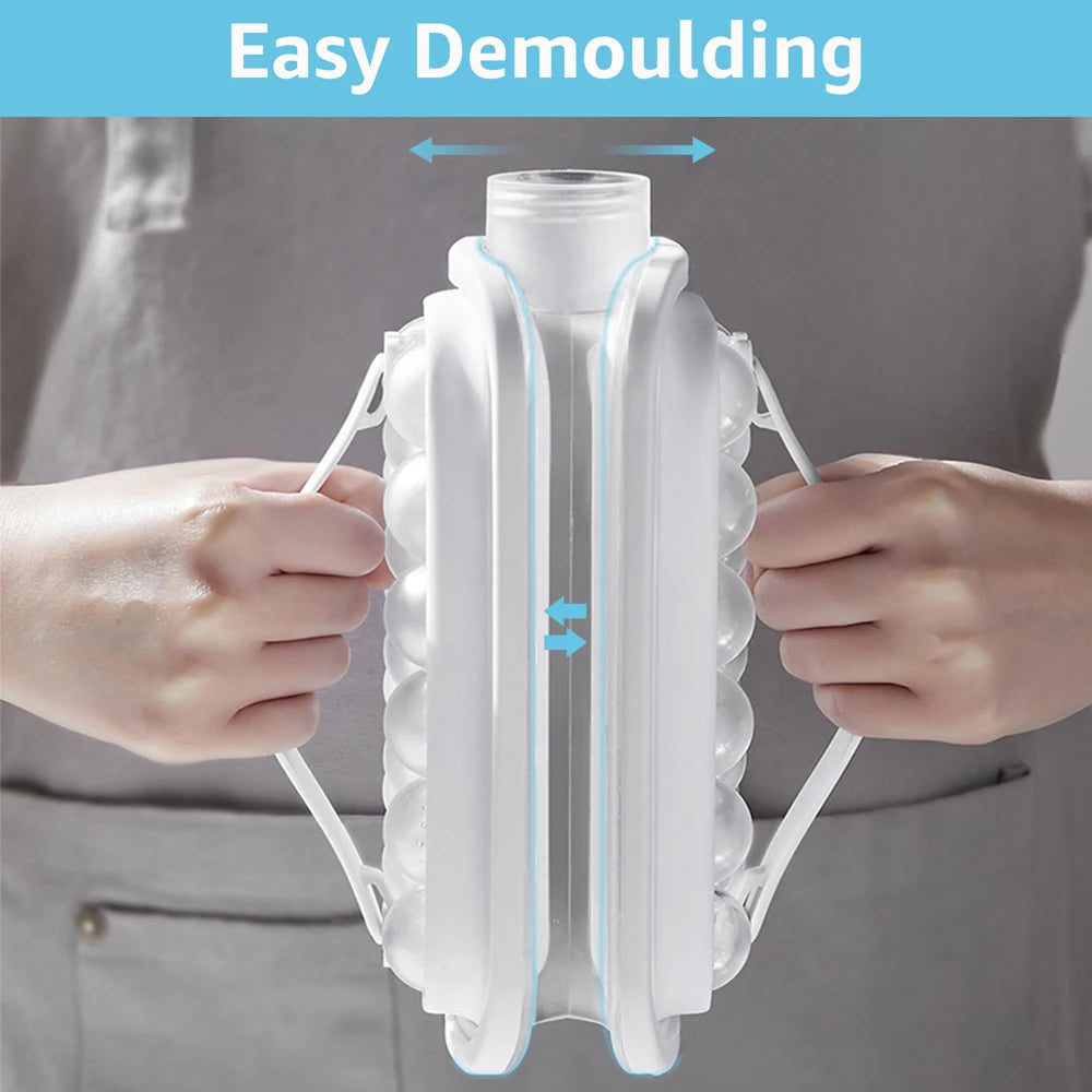 2-in-1 Silicone Ice Ball Maker Kettle - Creative Portable Ice Cube Mold and Ice Hockey Lattice Tool for Kitchen and Bar