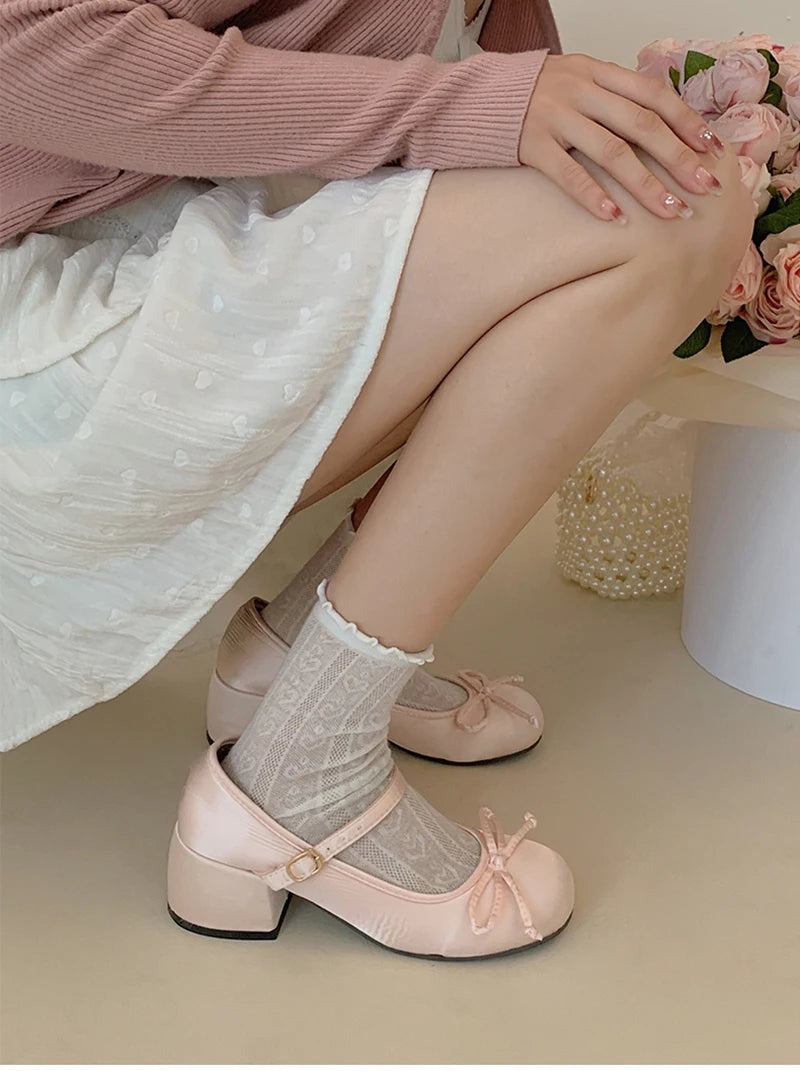 2025 Spring Autumn Mary Jane Shoes — Elegant Mid Heel Round Toe Pumps for Women