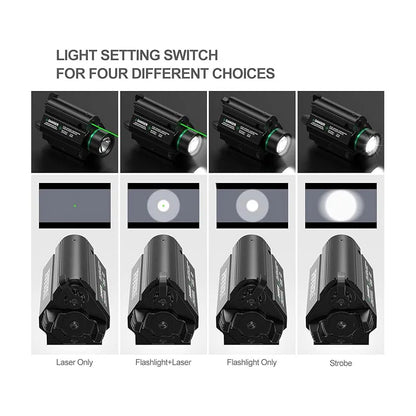 Feyachi Green/Red Laser Light Combo — 1000 Lumen LED Weapon Flashlight with Picatinny Rail Mount for Pistol & Rifle, Rechargeable