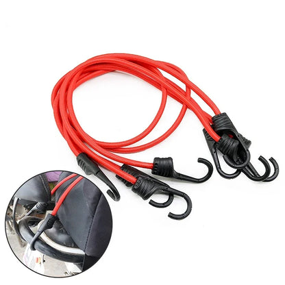 Motorcycle Elastic Luggage Rack with Hooks - Adjustable Cargo Lashing Rope & Fixing Belt for Bike Accessories