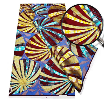 Original African Wax Print Fabric - 6 Yards 100% Cotton Nigerian Ankara Sewing Material for Women’s Dresses