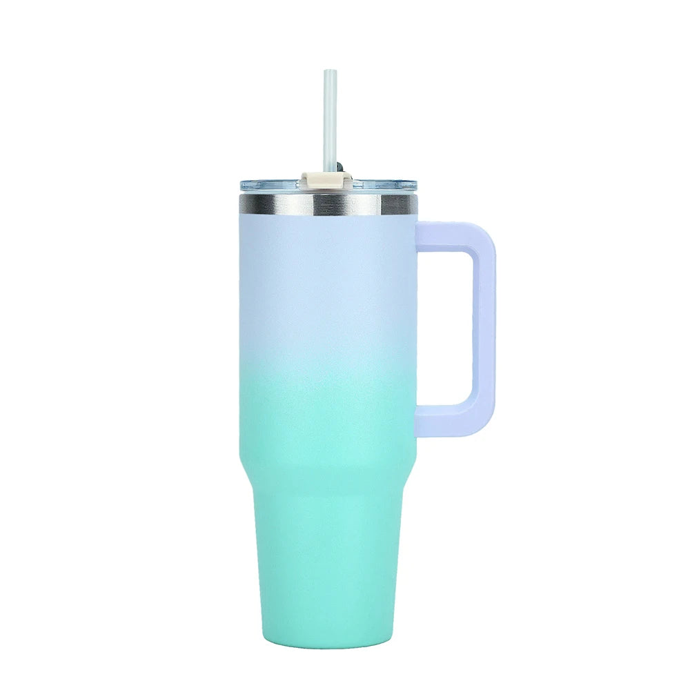 30/40oz Stainless Steel Insulated Tumbler – Large Thermos Bottle with Handle for Gym, Sports & Travel
