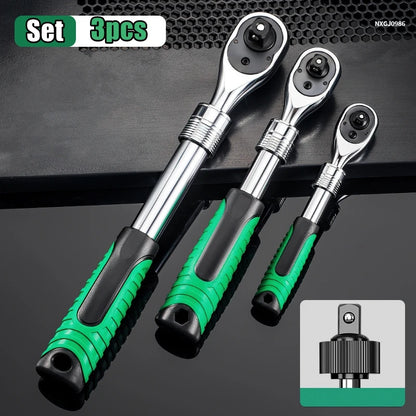 # Telescopic Ratchet Wrench Set - 72-Tooth Quick Release Adjustable Head Tool for Automotive Repair