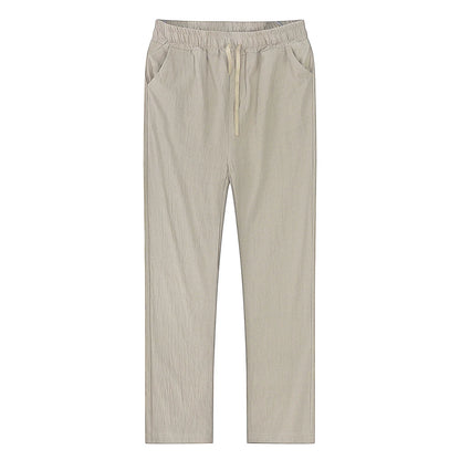 Men's Cotton Linen Pants – Breathable Solid Color Trousers for Autumn, Fitness & Streetwear, S-3XL