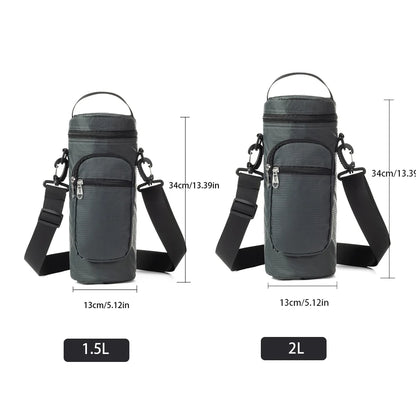 1L/2L Insulated Water Bottle Cooler Bag - Oxford Cloth Refrigerated Storage Pouch for Travel, Hiking & Climbing