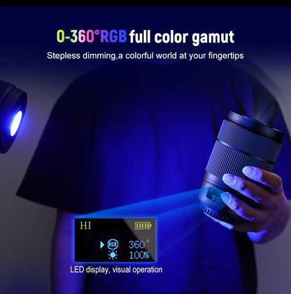 LUXCEO L60W L60RGB 60W RGB Video Fill Light - Portable Photography & Video Light with 2500mAh Battery for Camera Studio & Outdoor Use