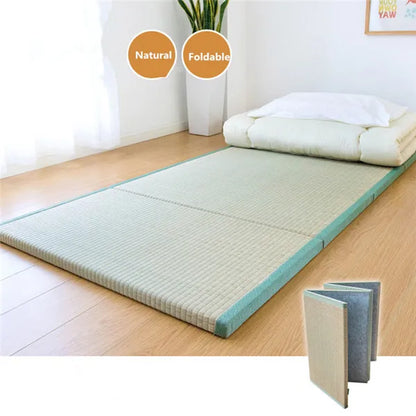Japan Style Foldable Sleeping Mattress - Tatami Straw Mat for Home Decor & Yoga, Traditional Straw Mattress